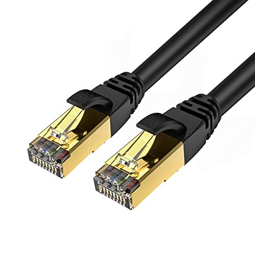 Ya en manzanajugosa.com: VEEtOP Cable Ethernet Cat 8 de Red con Conectores rj45 Oro para 40 Gigabit Internet LAN (2m x 2 Piezas, Negro)