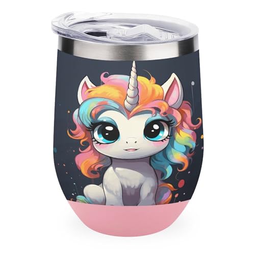 Stainless Steel Insulated Cup, Cute with Colorful Hairstyle Print 304