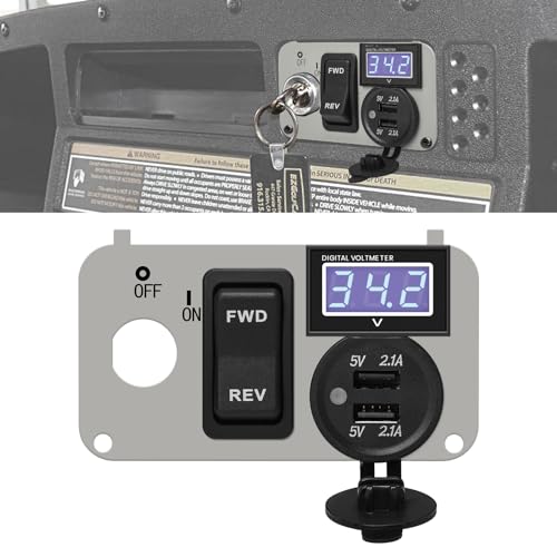 Voltmètre LED large gamme avec double USB 12V-90V pour accessoires EZGO PDS