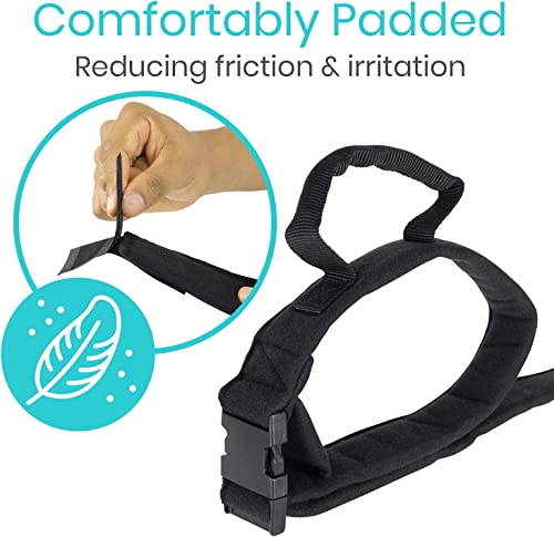 vive thigh lifter strap 2 pack - pull up assistance band - medical equipment padded wrist tool for leg movement - transfer device for limited mobility knee recovery - for elderly senior amp disabled