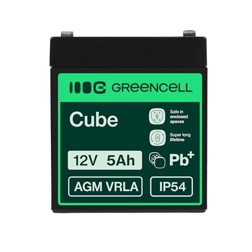 Green Cell Batteria AGM 12V 5Ah ricaricabile sigillata VRLA | Per UPS, allarmi, giocattoli elettrici, impianti solari, scooter, backup e uso ciclico senza manutenzione - Immagine 2