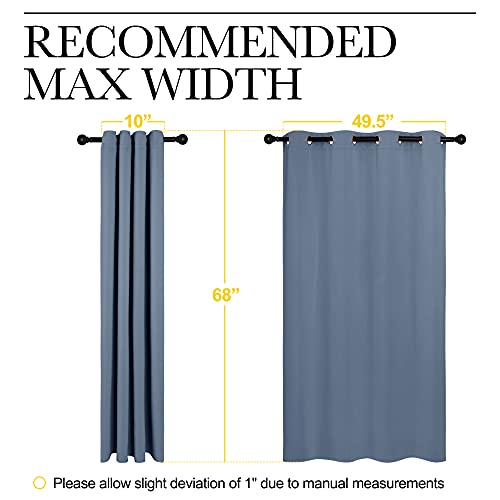 Image of NICETOWN Blackout Curtains for Kitchen Window, Sound & Heat & Cold Reducing Curtains & Drapes for Kids Bedroom, Home Decoration Draperies (Stone Blue, 55 inch Wide x 68 inch Long, 2PCs)