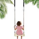 Asiento - Swing De Madera | Columpios para Niños | Asiento Duradero De Madera De Pino con Cuerdas De 2 M, Parques Infantile