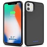 Battery Case for iPhone 11, 6200mAh Upgraded Portable Protective Charging Case, Double Your Battery Life, Extended Rechargeable Battery Pack Smart Charger Case Backup For iPhone 11 (6.1 inch) - Black