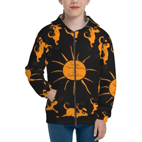 Dog Doing Yoga Kid Hoodies Boys Zip Up Sweatshirts Girls Pullover with Pocket3