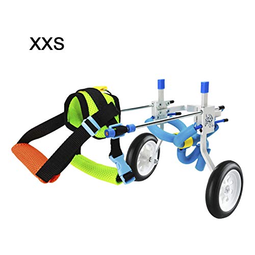 Homend Adjustable Dog Wheelchair (XXS), Hip Height:6"-9", Hip Width: 3.5"-6", Hind Legs Rehabilitation