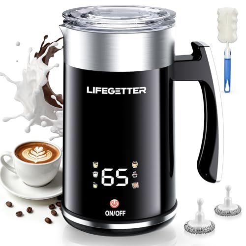 Image of Milk Frother and Steamer 6-in-1 Electric Milk Frother 420ml /14.2oz Automatic Hot and Cold Foam Maker with Temp Contro Milk Warmer for Latte Cappuccino Macchiato Hot Chocolate Yogurt