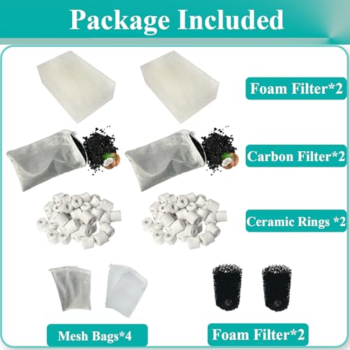 Image of AquaClear 2 Set Three-Stage Filters Media Maintenance Kit Replacement for AquaClear 70 Power Filter, Fish Tank Filter for 40-to-70 Gallon Aquariums
