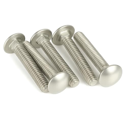 Image of IMScrews 1 /2 inch-13 x 3-1 /2 inch Carriage Bolts, Round Head & Square Neck, Full Thread, 304 (18-8) Stainless Steel, Pack of 2