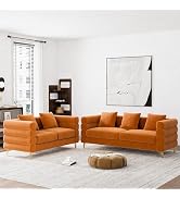 Sherpa Upholstered 3-Seater Cloud Couch with Pillows for Living Room - White