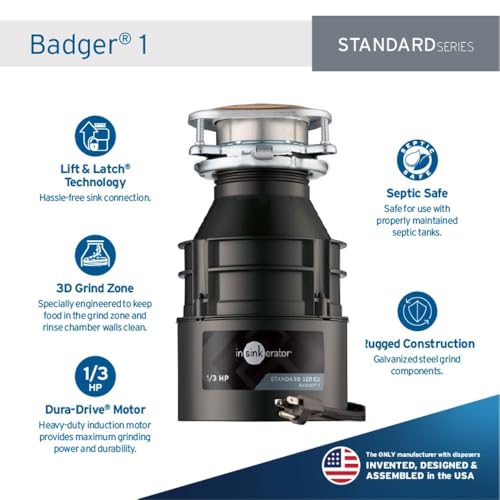 InSinkErator-Garbage-Disposal-with-Power-Cord-Badger-1-Standard-Series-13-HP-Continuous-Feed-Black