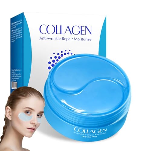 60 Piezas Parches Ojos,Máscara Eye Patches de Colágeno,Para Reducir Bolsas y Atenuar Ojeras,Hidratante Anti Edad,Hidratantes y Reafirmantes para la Piel del Contorno de Ojos