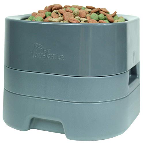 PET WEIGHTER Raised Dog Bowl - Weighted Dog Bowl or Cat Bowl, No