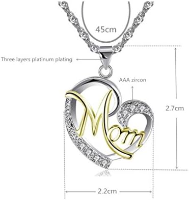 Miniatura 2 de Collar con colgante para mamá y madre de Abuela Ibu Mommy Mama Mamá Mami Nana Grandma de cristal dorado y plata con diamantes de imitación de perlas