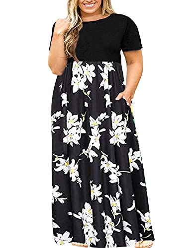 Image of Kancystore Women's Plus Size Maxi Dress with Pockets Summer Dresses XL-5X