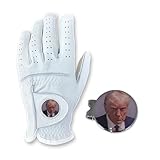 Scale Wear Design Trump Mugshot Golf Gloves Men’s - Cabretta Leather Golf Gloves with Donald Trump Mugshot Ball Marker and Hat Clip Shocker