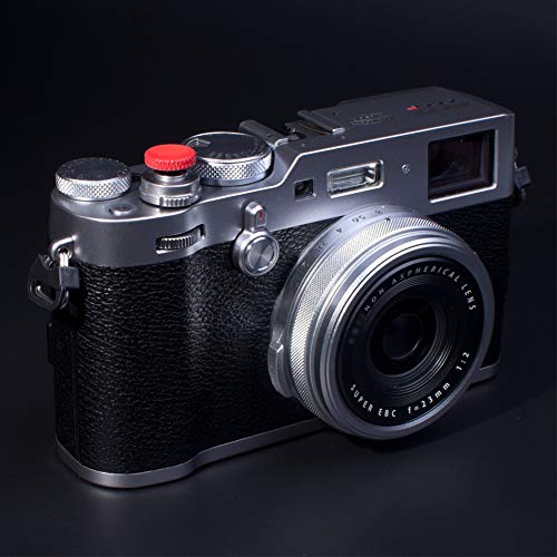 VKO Camera Soft Release Button, Shutter Button Compatible with Fujifilm X-T4 X-T30 X-T20 X-T3 X-T2 X-PRO3 X-PRO2 X100S X100T X100F X30 X-E3 RX1R RX10 II III IV M10 Red(2-Pack)