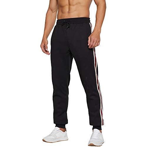 Manluodanni Men's Winter Fleece Joggers Pants Sherpa Lined Sweatpants Warm Thick Track Pants Black-Xl #TOP1