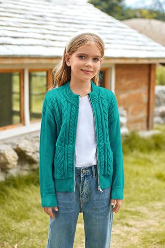 Image of GRACE KARIN Girls Knit Cardigan Sweater Zip Long Sleeve Kids School Uniform Fall Jacket Size 6-14