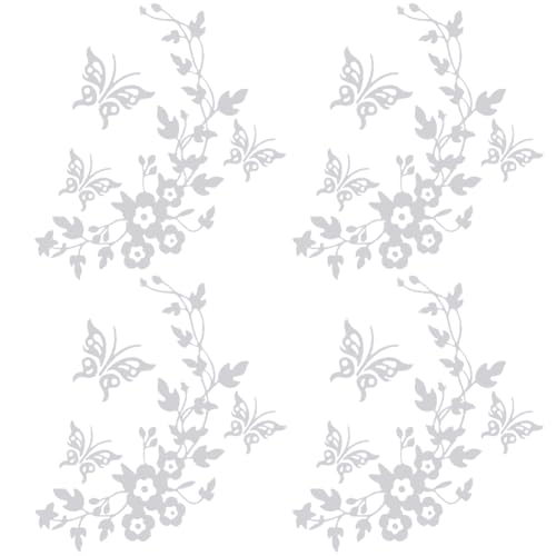 GORGECRAFT 6 feuille D'Autocollants de Voiture Papillon en Forme de Fleur Blanche en Vinyle Réfléchissant Imperméable pour Voiture Ordinateur Portable...