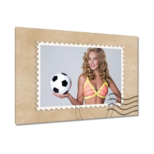Toile football fille 90x60 cm pour créer une ambiance sportive de salon moderne