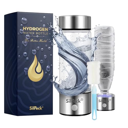 Hydrogen Water Bottle - 450ml, 3000 PPB Hydrogen Water Generator | Mineral Water Bottle Compatible Hydrogen Generator | Antioxidant-Rich Hydrogen Water Maker, Hydrogen Water, Gift Box & Cleaning Brush