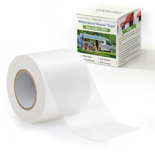 TIANLDD Waterproof Repair Tape for Fabric,RV Awning,Boat Covers,Tents,Tarp,Heavy Duty Outdoor Repair...