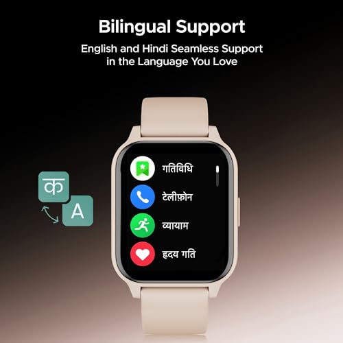 Image of Boat Wave Call 2 Plus Smart Watch w /Bilingual Support (Hindi /English), 1.96 inch(4.97 cm) HD Display, BT Calling, 100+Sports Modes, Animated Watch Faces, Voice Assistant(Cherry Blossom)