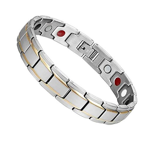 Image of University Trendz Stainless Steel Magnetic Bracelet for Men and Boys (Silver)