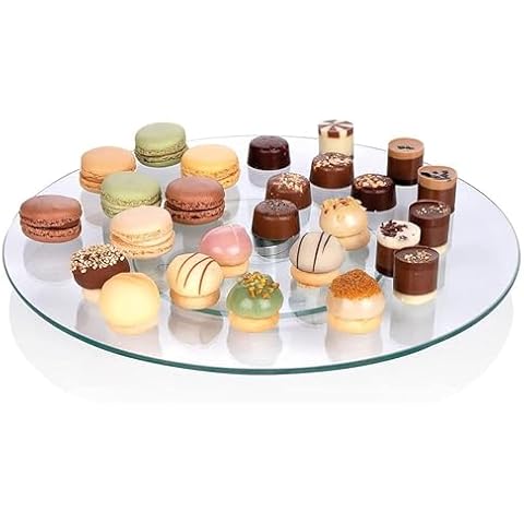 Tempered Glass Lazy Susan Serving Tray Cover