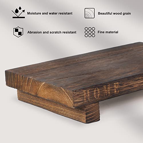Wood Riser Tray Soap, Stand Soap Tray For Kitchen Sink, Farmhouse Wooded Tray,Rustic Bathroom Dishes For Plant Bottles Candles Display (Brown) #TOP3