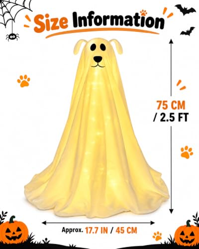 Halloween Decorations, Light Up Halloween Ghost Dog with Remote 2.5FT - image 2