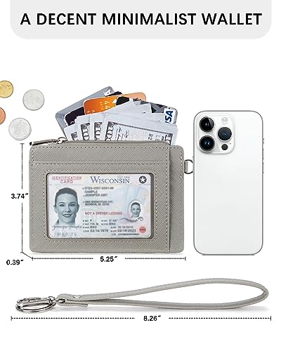 Image of BOSTANTEN Small Wallet For Women RFID Leather Credit Card Holder Slim Wristlet Keychain Wallet With Zipper Pocket