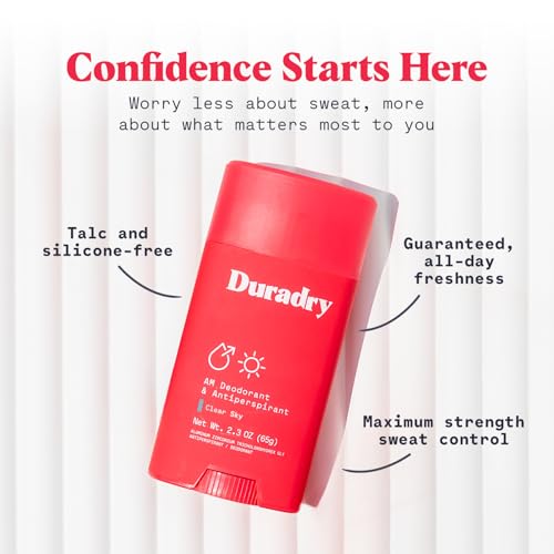 Duradry AM Deodorant & Antiperspirant - Prescription Strength Deodorant for Hyperhidrosis, Antiperspirant for Women & Men, Armpit Sweat Protection, Silicone-free - Limitless, 2.3 Oz (Pack of 1)