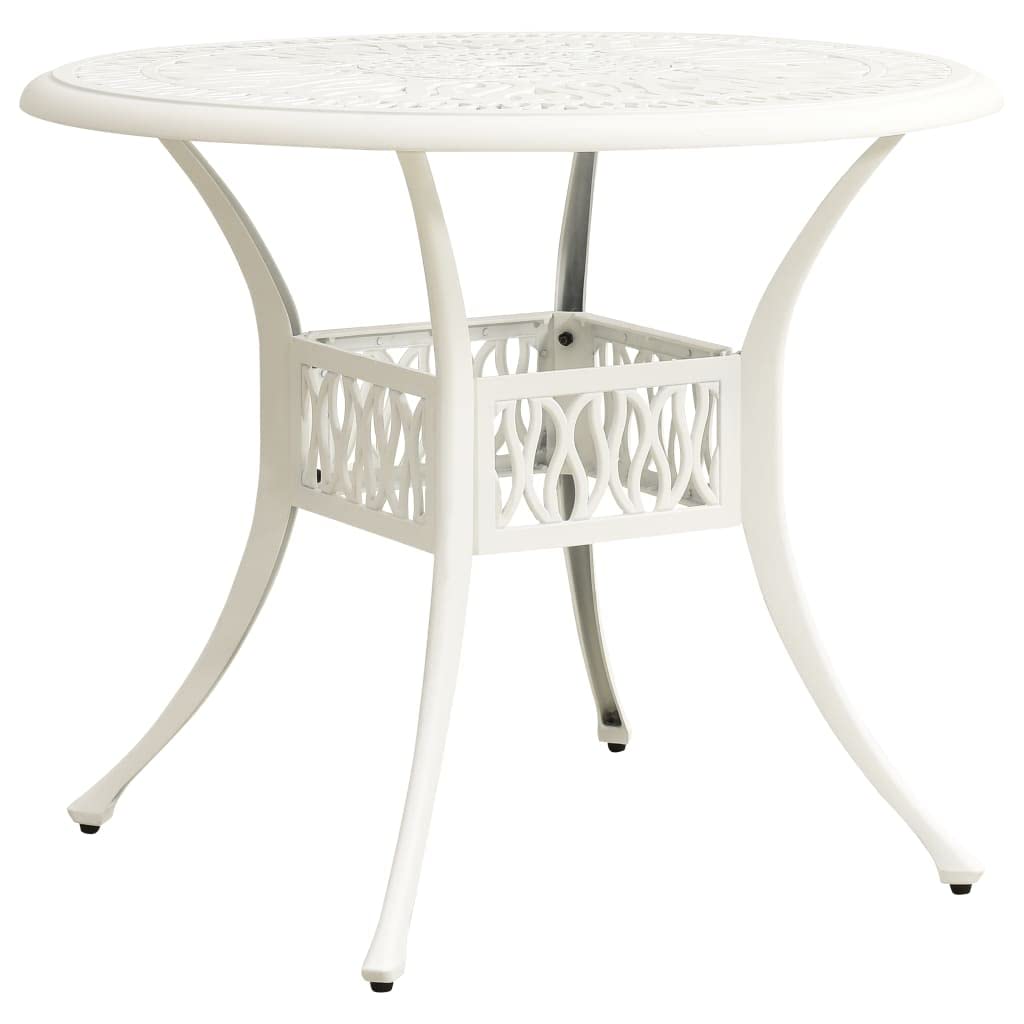 vidaXL Garden Table White 90x90x74 cm Cast Aluminium — image 1