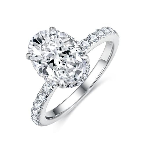 Bague de fiançailles moissanite coupe ovale 2.5 carats bague de mariage femme D VVS1