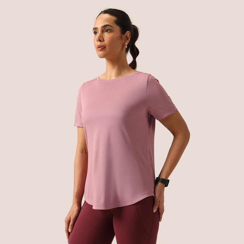 Image of BlissClub CloudFlex Apple Hem Tee, Weightless Comfort All Day Long, Round Neck, Sleeveless Design, Feels Like Second Skin,Flattering fit,Insanely Lightweight