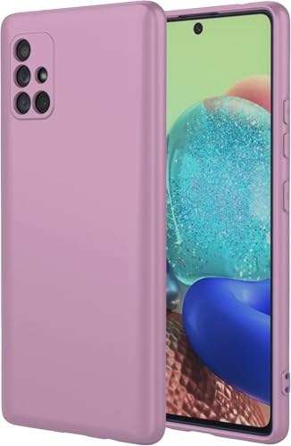 Image of DIZORO Liquid Silicone Case with Microfiber Coushioning Compatible for Samsung Galaxy M51 Shockproof Slim Back Cover, Gel Rubber Full Body Protection - Lilac