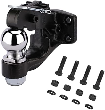 ANGCOSY 10-Ton Pintle Hook Trailer Hitches Receiver Hook Combination 2-5/16” Hitch Ball with Mounting Kit, 20000 lbs