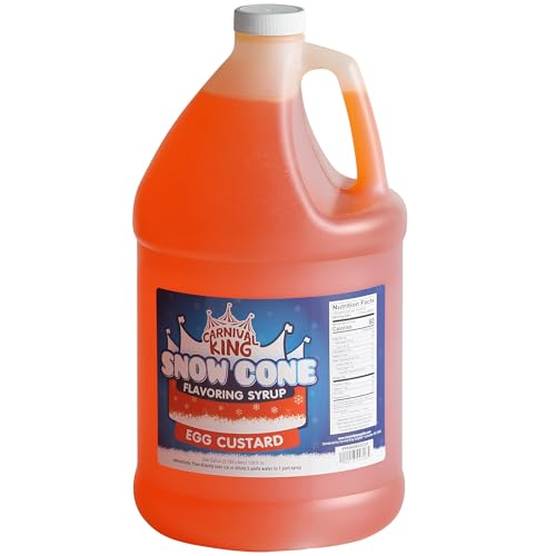 Carnival King Egg Custard Snow Cone Syrup 1 Gallon - Delicious Shaved Ice Flavoring for Slushies, Machines &amp; Parties (Egg Custard)