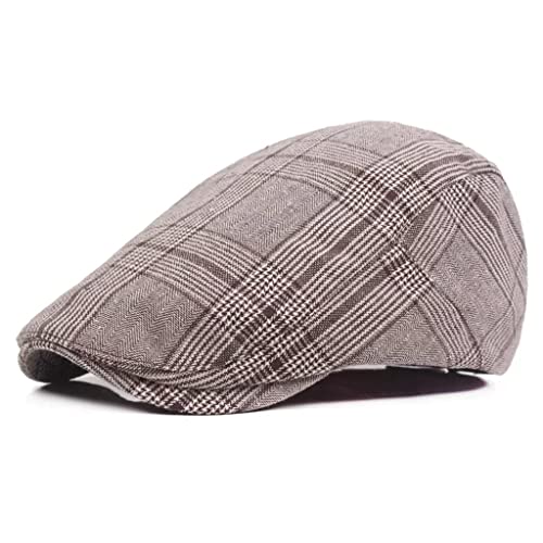 Béret newsboy rétro en jacquard à carreaux pour hommes et femmes en automne