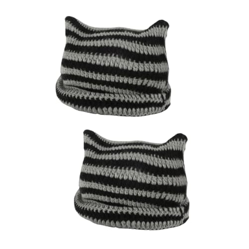 Chapeau de chat au crochet pour femmes : bonnet seau vintage en nylon anti-froid