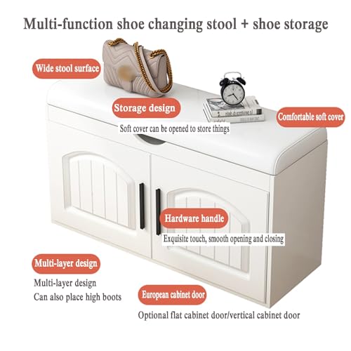 Banc à chaussures dessus rabattable 2 niveaux au design compact