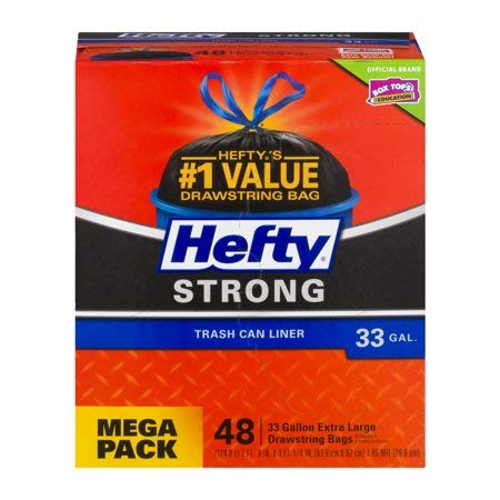 HeftyStrong Large Trash Bags 33 Gallon - Can Liner - 48 Count (3 Pack(48 Count))