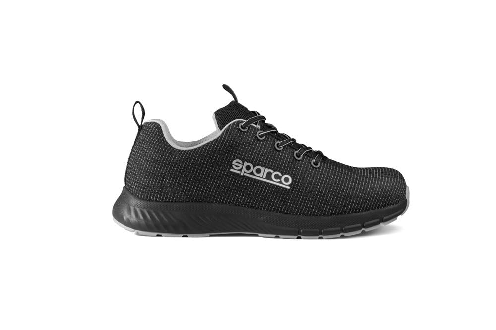 Sparco Traction, Unisex Adult Safety Shoes, Black Silver, 9 UK