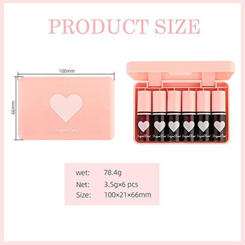 6 Colors Lip Tint Stain Set, Korean Lip Gloss Lip Tint Stain Plumping Mini Liquid Lipstick, Multi-Use Lip And Cheek Tint, Long Lasting High Pigment, Liquid Blush Waterproof Tinted Lip Balm Non-Sticky #TOP6