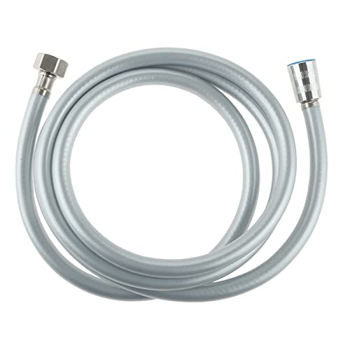 DRELD Manguera de ducha lisa de PVC de 2 m, mangueras de ducha flexibles estándar de 1/2 pulgadas, manguera de bidé antitorceduras con tubo de ducha de baja presión cromada (79 pulgadas) Cover
