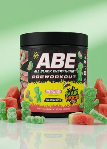 Image of ABE all black everything Applied Nutrition Pre Workout Powder | Sour Patch Kids Watermelon | Energy, Focus & Pump for Gym Training | 30 Servings