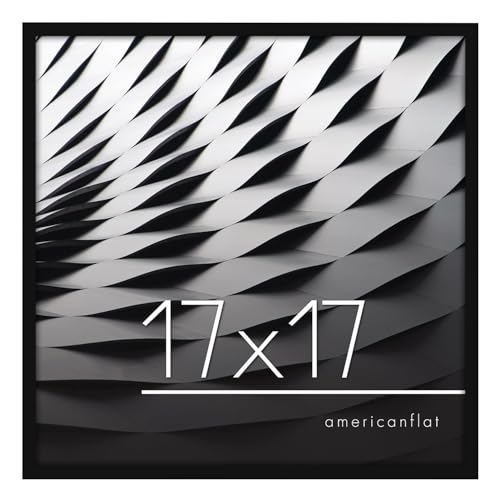 Americanflat 17x17 Picture Frame - Slim Molding - Black