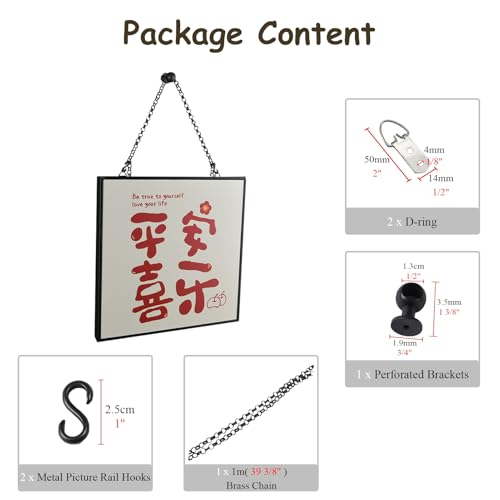 Image of UrbanUp Picture Rail Hanging System Painting Hanging Hardware for Picture Exhibition, Wall Mounted French Style Picture Frame Hanging Kit, Adjustable Hook Artwork Hanger Tool(Black)